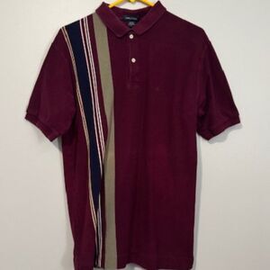 USED Men's Nautica Short Sleeve Polo Shirt Color Burgundy Size Large